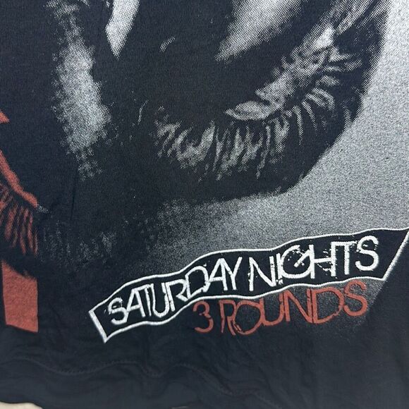 Kinetix Mens Black Boxing Sidekick Gym Saturday Nights 3 Rounds Shirt Size‎ XL - Picture 3 of 6